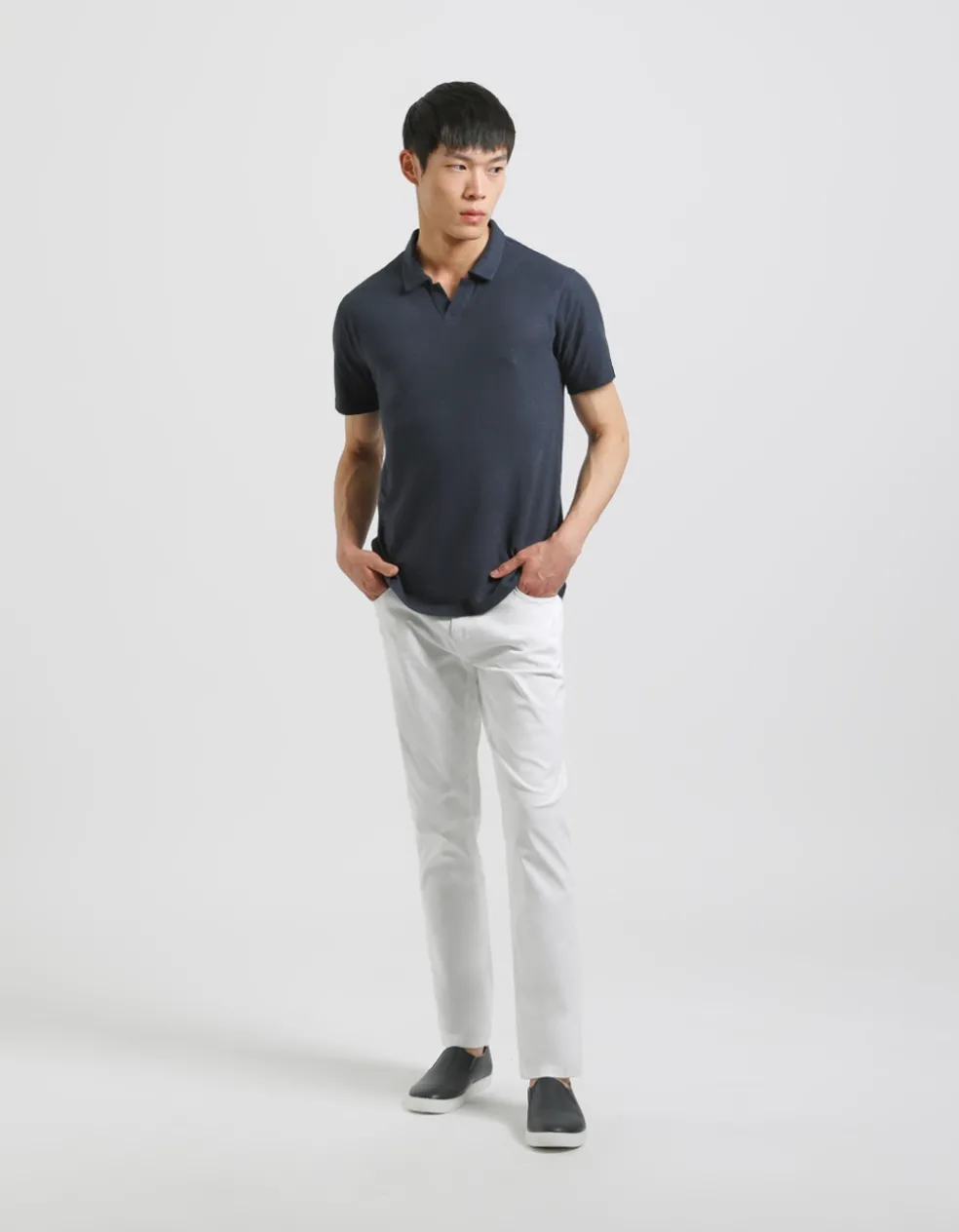 Polo misto lino