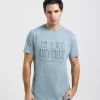 T-shirt con stampa a rilievo