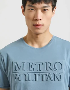 T-shirt con stampa a rilievo