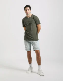 T-shirt con stampa a rilievo