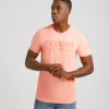 T-shirt fluo con stampa a rilievo