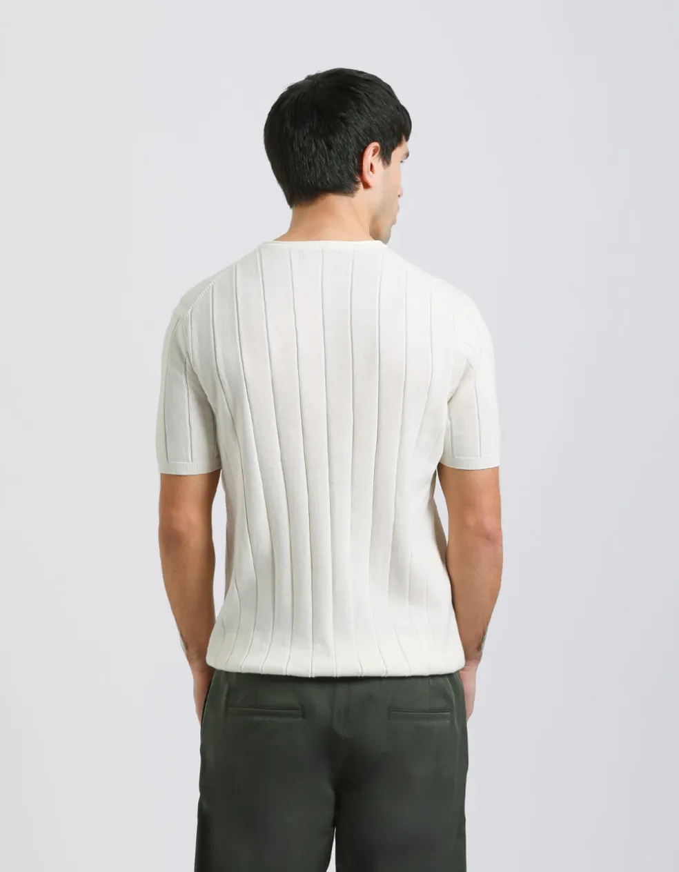 T-shirt in maglia a coste