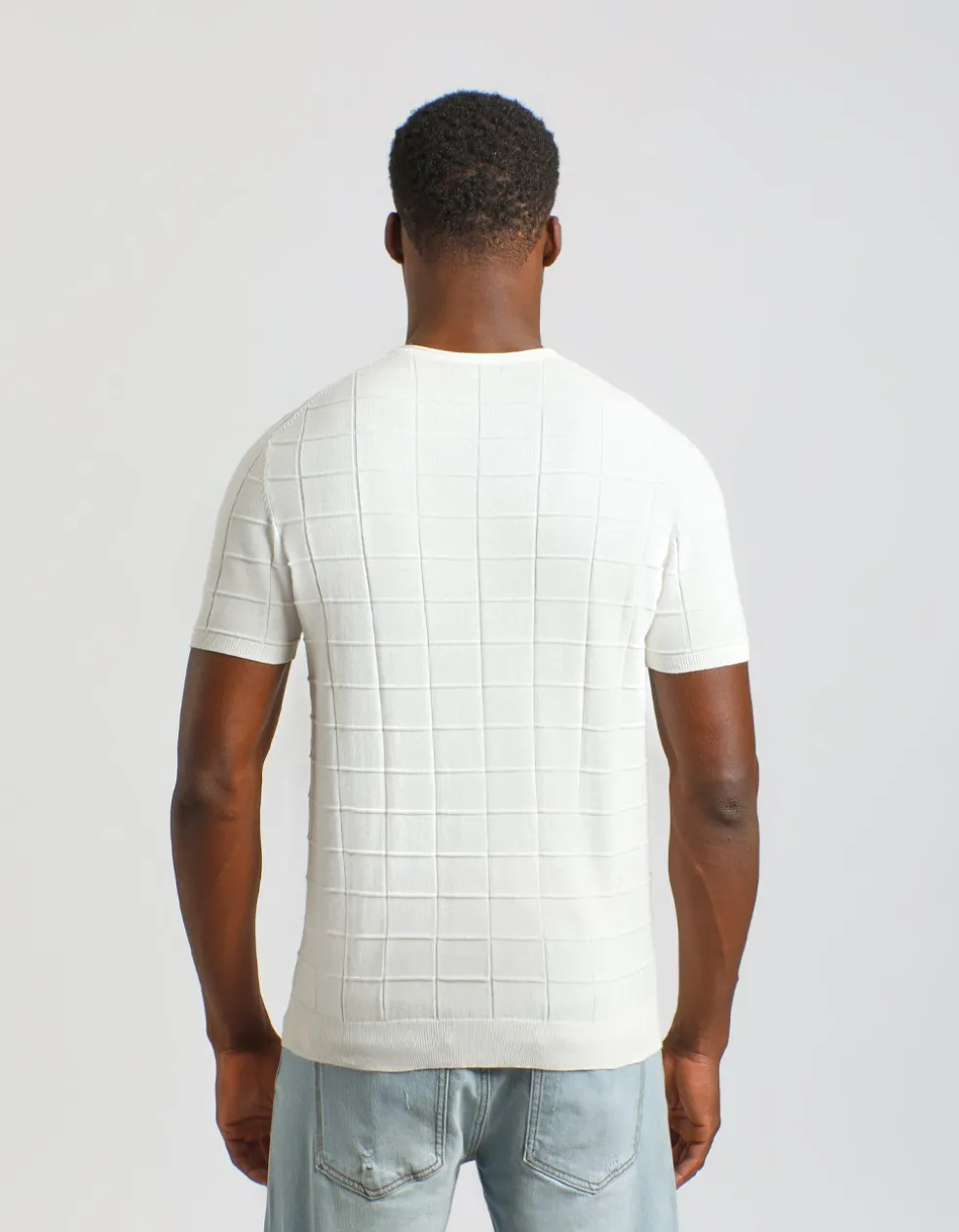 T-shirt in maglia a quadri