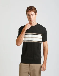 T-shirt in maglia colorblock